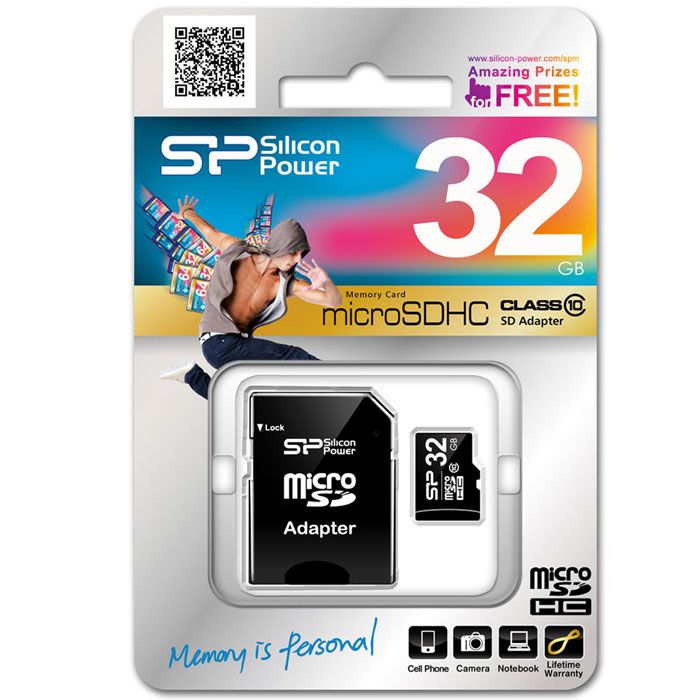 Silicon Power ELITE microSDHC 32GB UHS Class 1 Class 10 + SD adapter