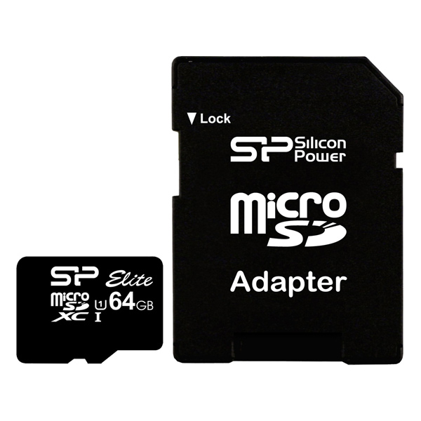 Silicon Power ELITE microSDXC 64GB UHS Class 1 Class 10 + SD adapter